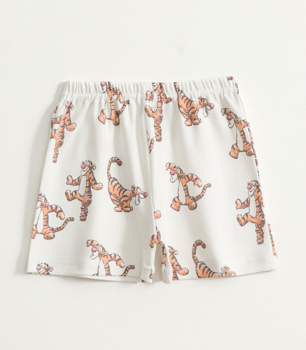 Cream Tiger Print Kids Lounge Wear Set