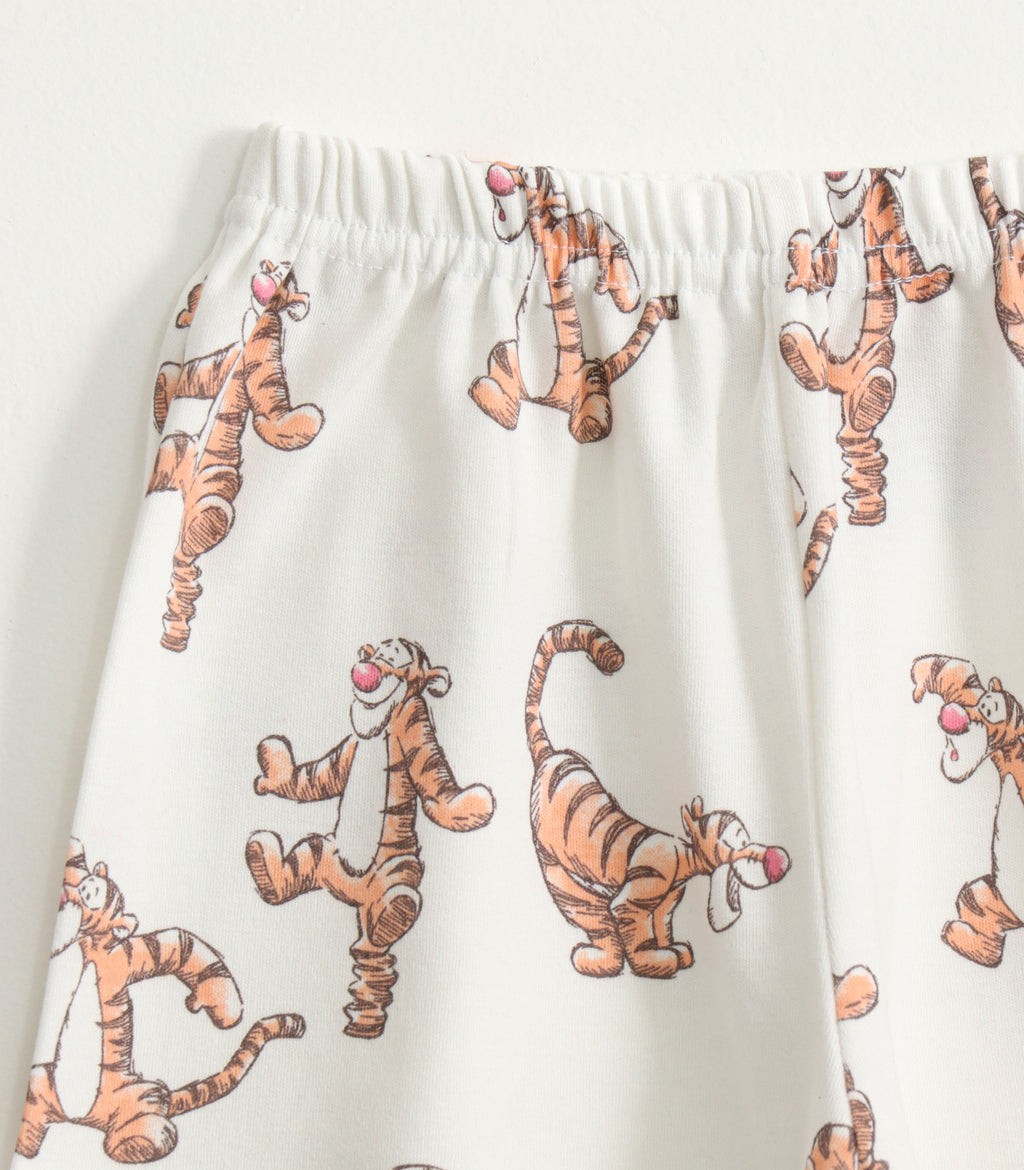 Cream Tiger Print Kids Lounge Wear Set