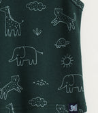 Dark Green Safari Animal Print Kids Lounge Wear Set