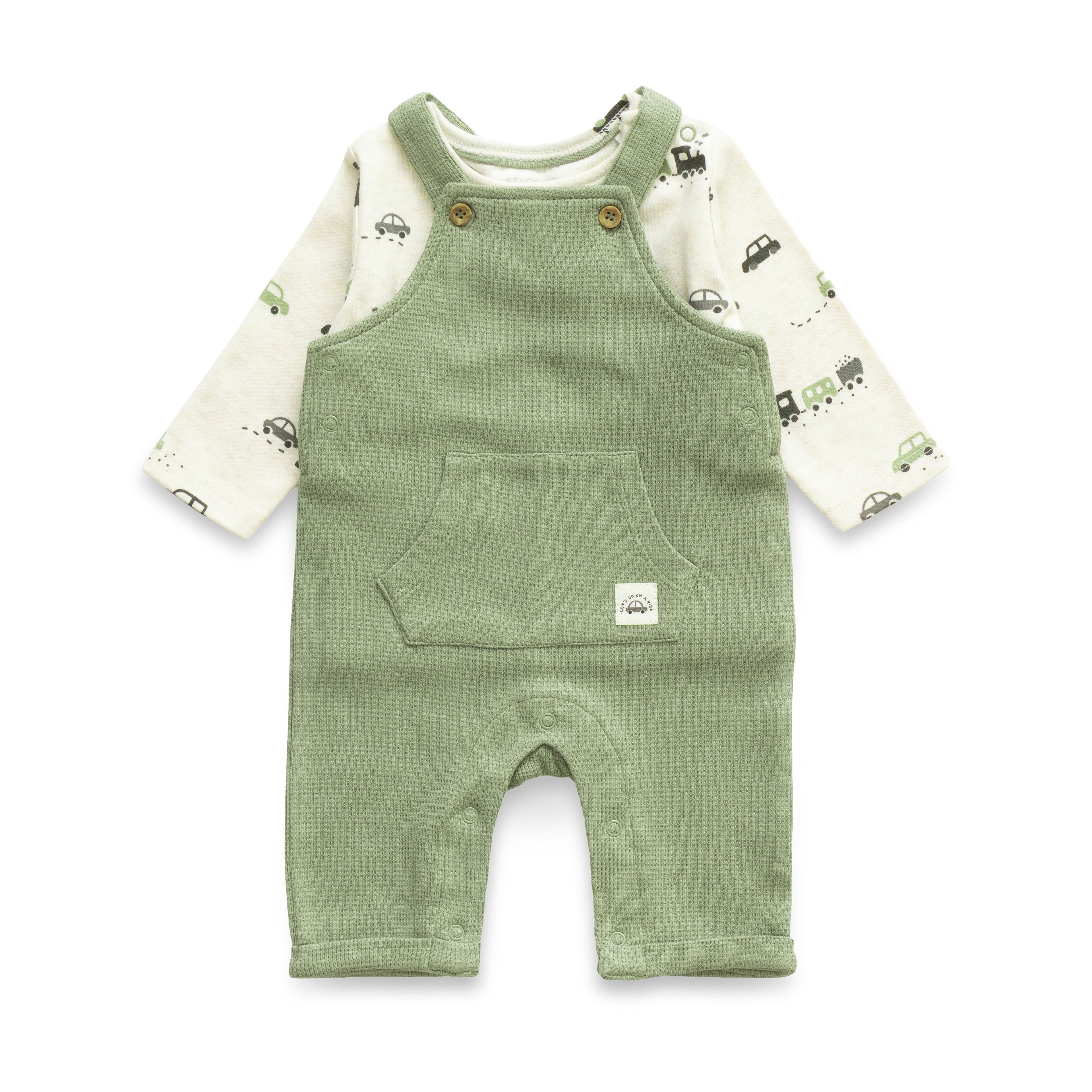 Dazzling Greenish Theme Cars & Trains Designer Baby Layette Pack