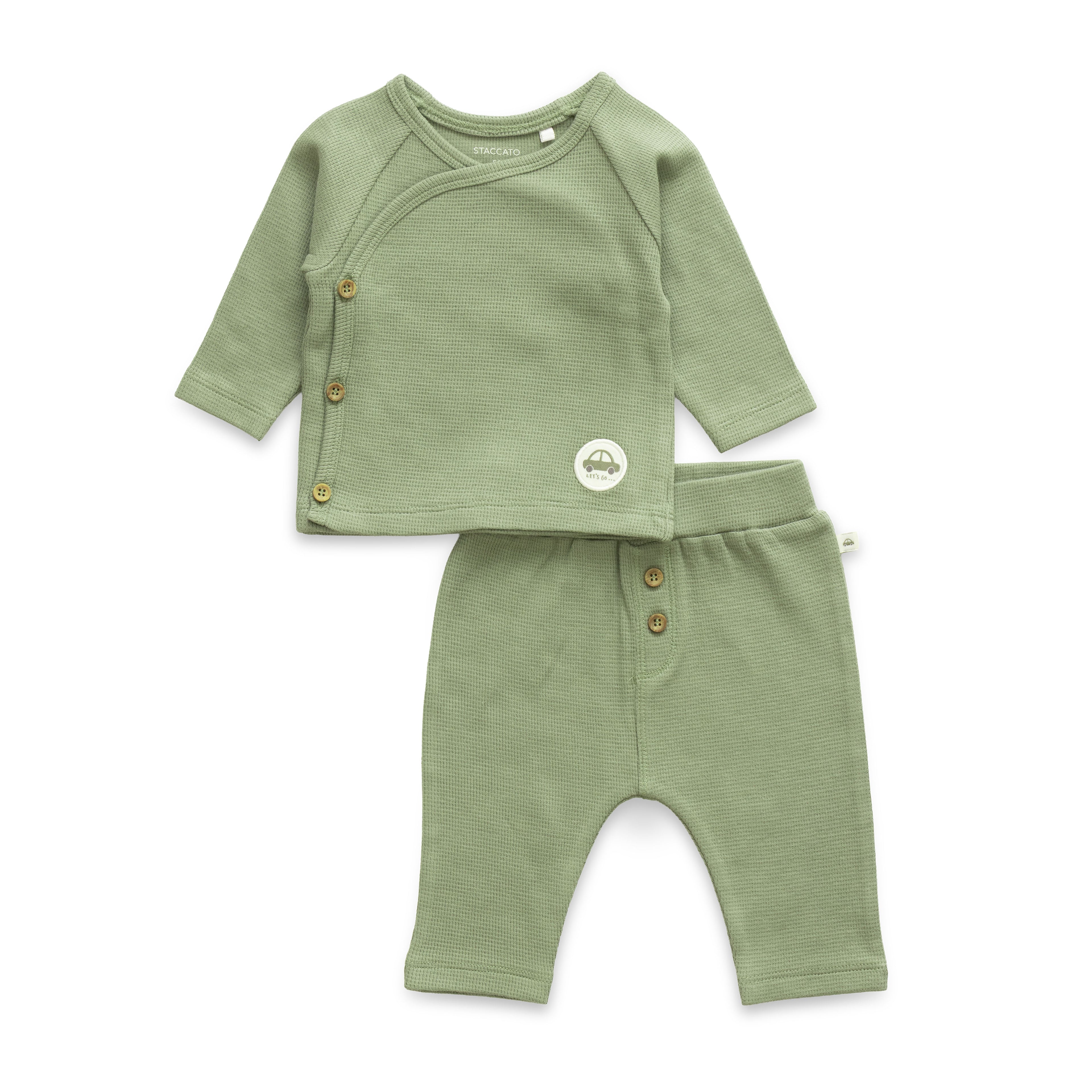 Dazzling Greenish Theme Cars & Trains Designer Baby Layette Pack