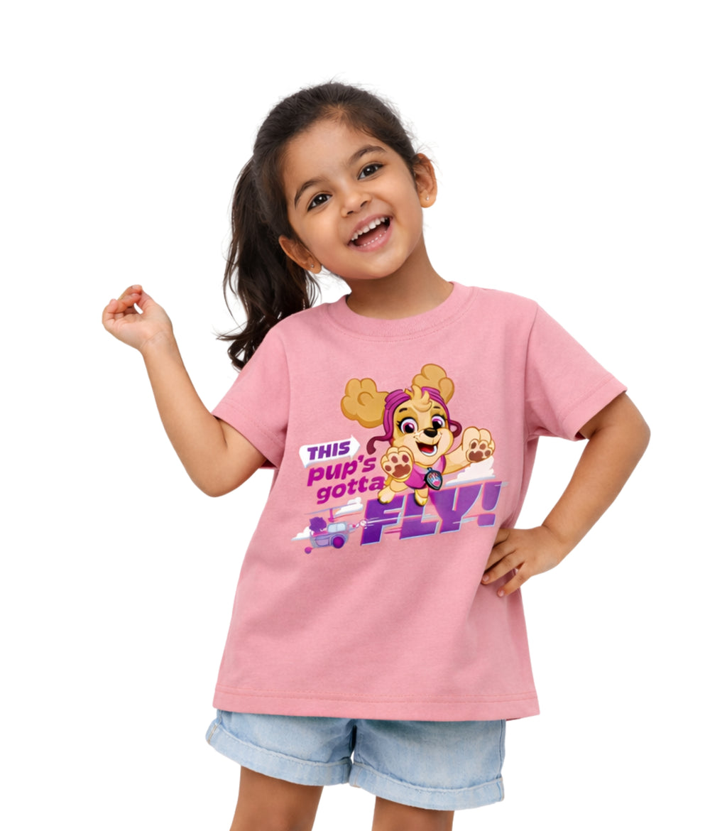 Dusty Pink Paw Patrol Skye Graphic Kids T-Shirt