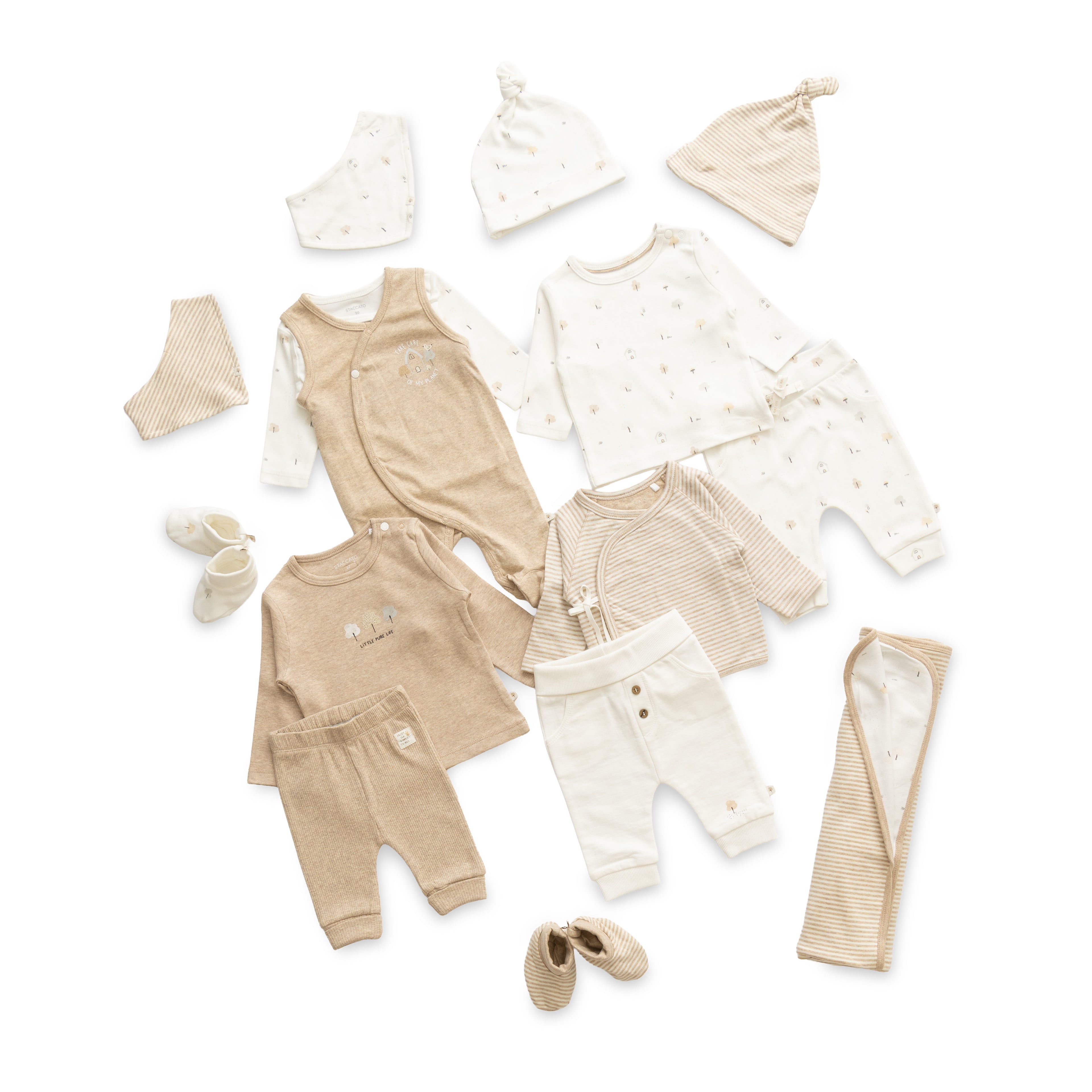 Elegant Beige & White Theme House Designer Baby Layette Pack