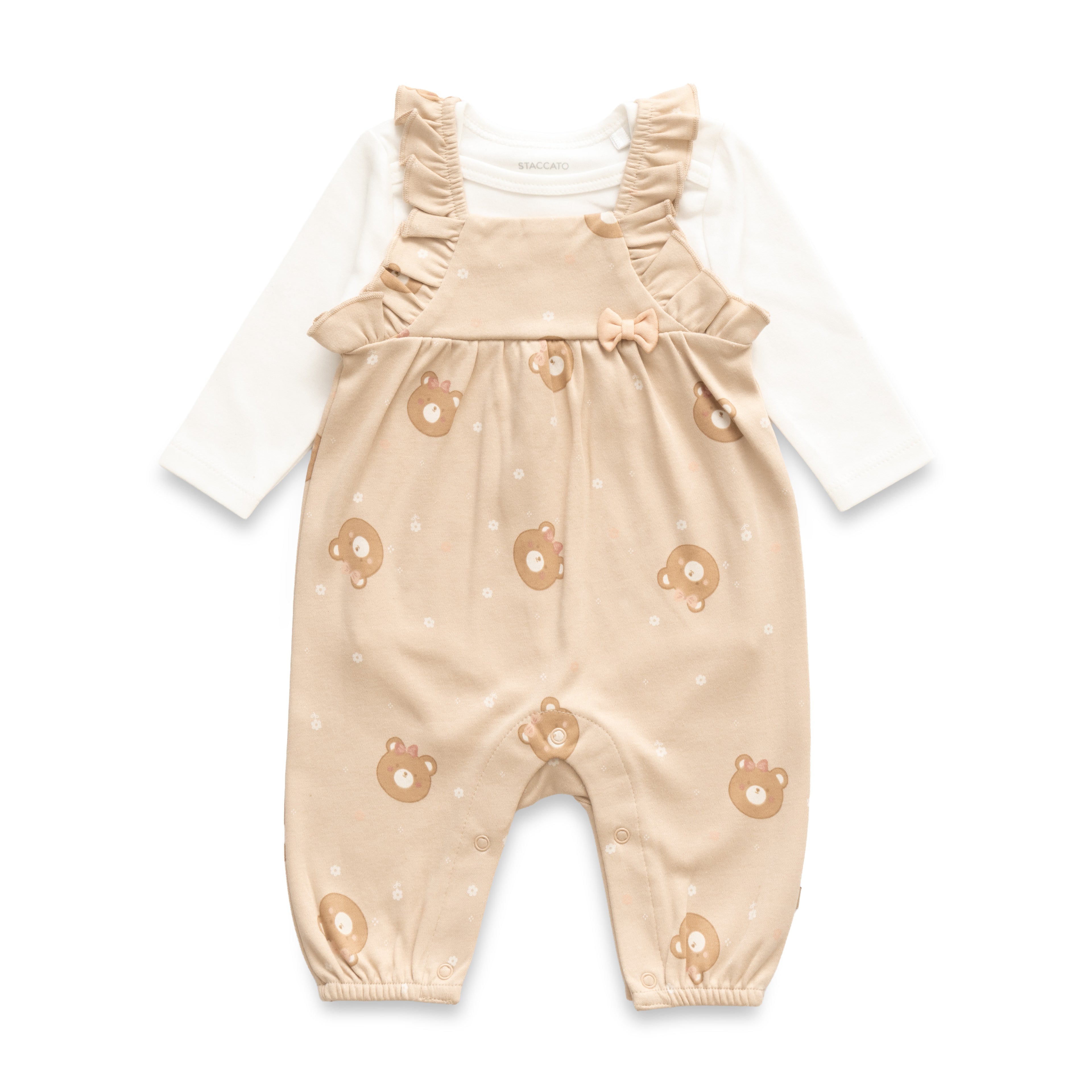 Enchanting Peach & Beige Theme Bear Face Designer Baby Layette Pack