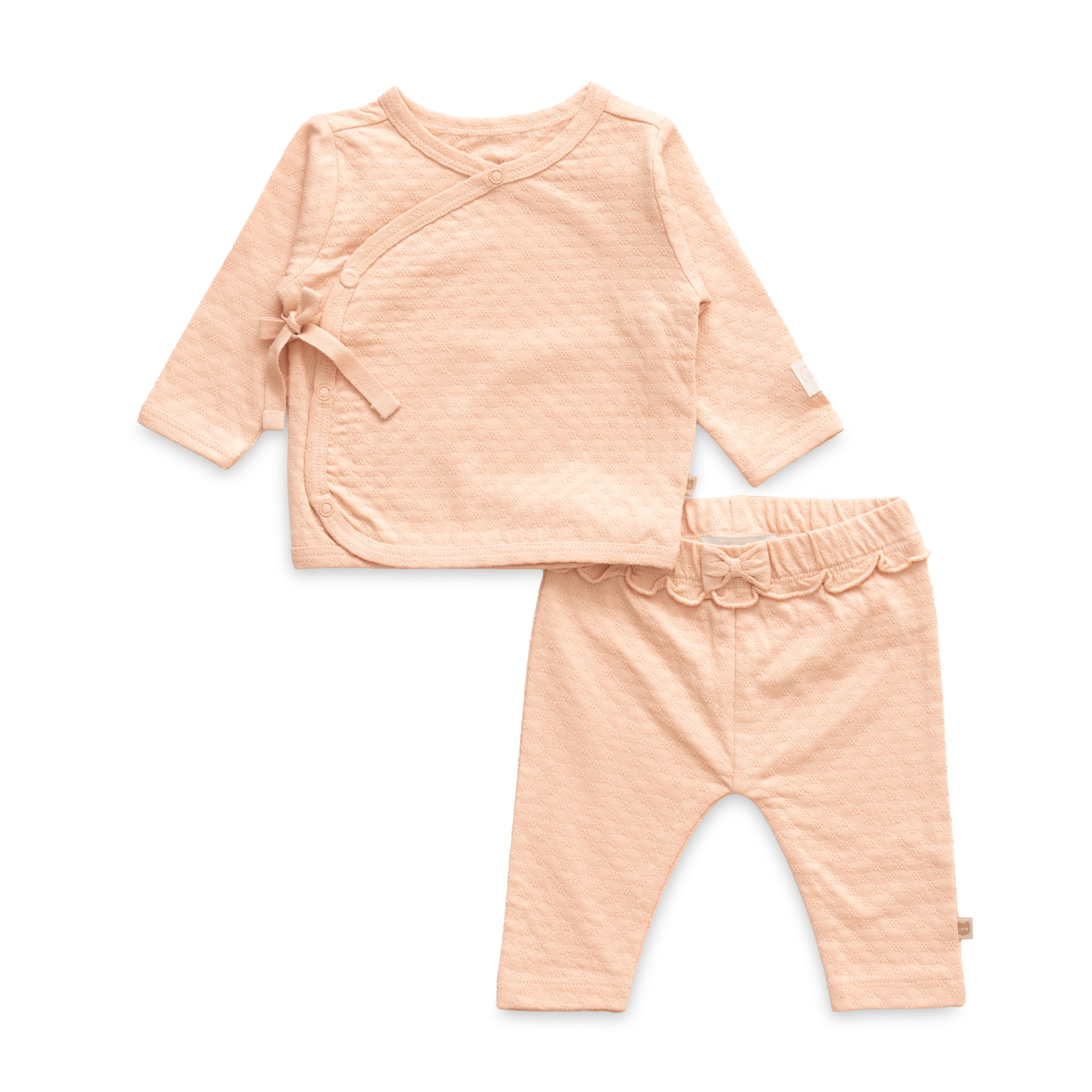 Enchanting Peach & Beige Theme Bear Face Designer Baby Layette Pack