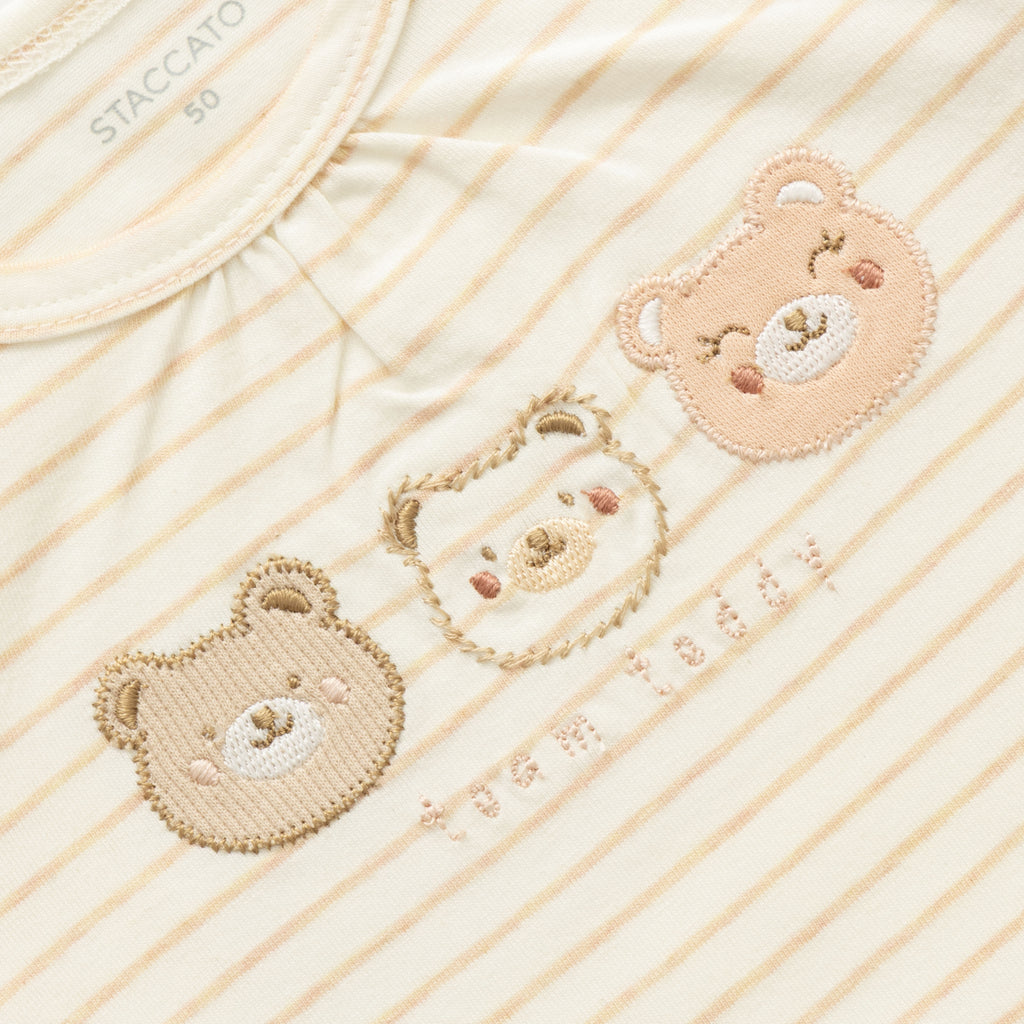 Enchanting Peach & Beige Theme Bear Face Designer Baby Layette Pack