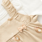 Enchanting Peach & Beige Theme Bear Face Designer Baby Layette Pack