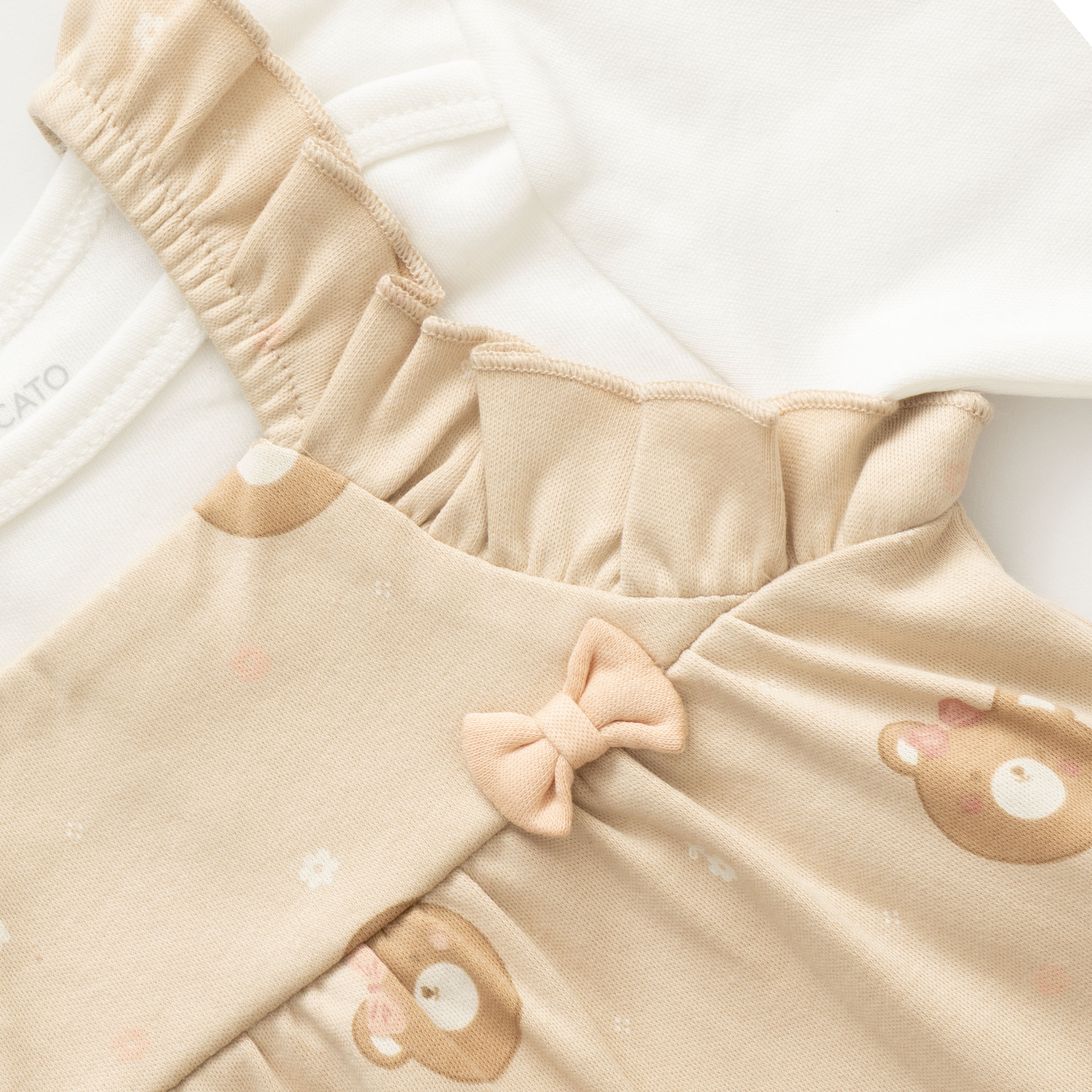 Enchanting Peach & Beige Theme Bear Face Designer Baby Layette Pack