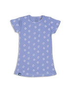 Purple Floral Printed Girls A-line Dress