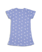 Purple Floral Printed Girls A-line Dress