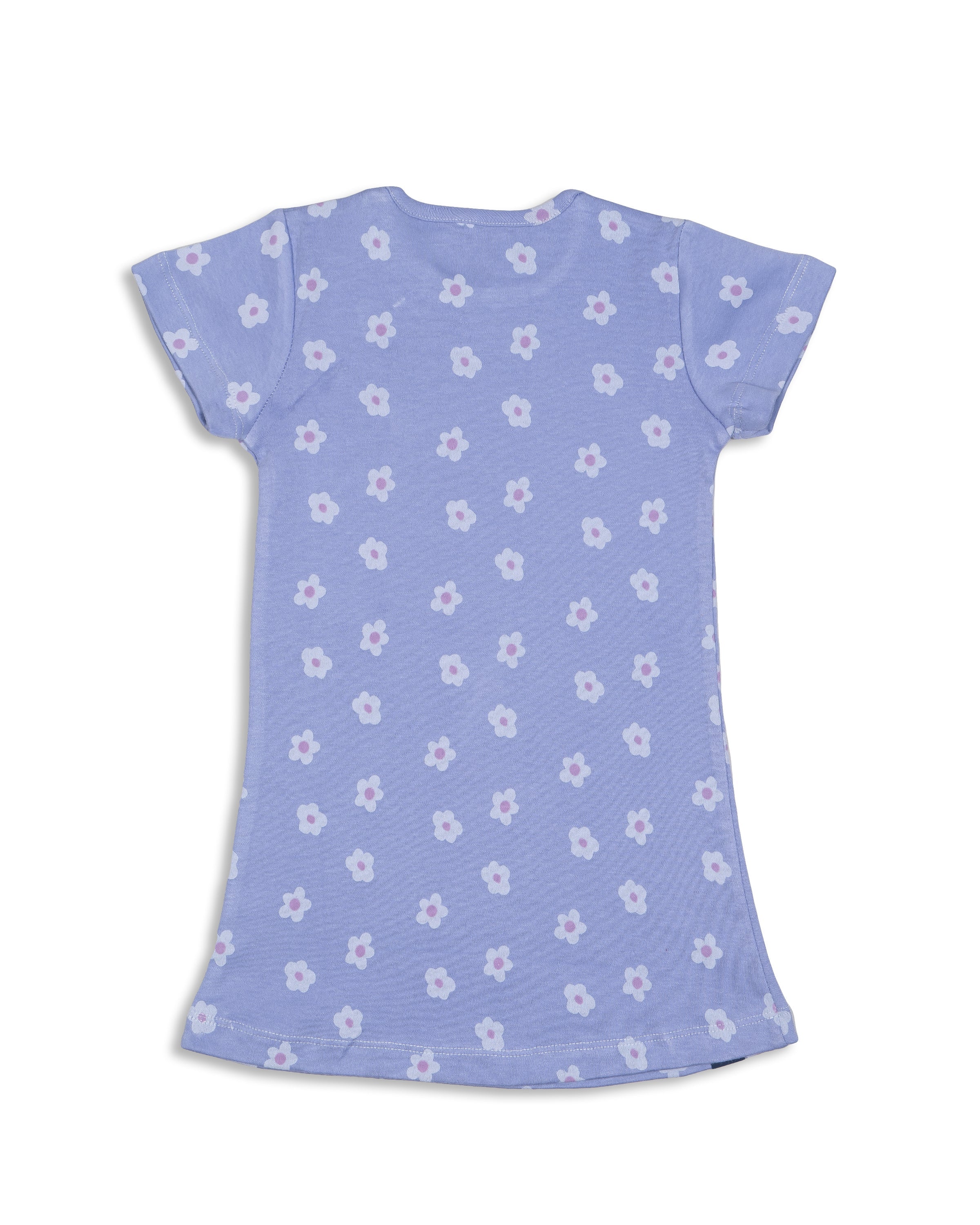 Purple Floral Printed Girls A-line Dress