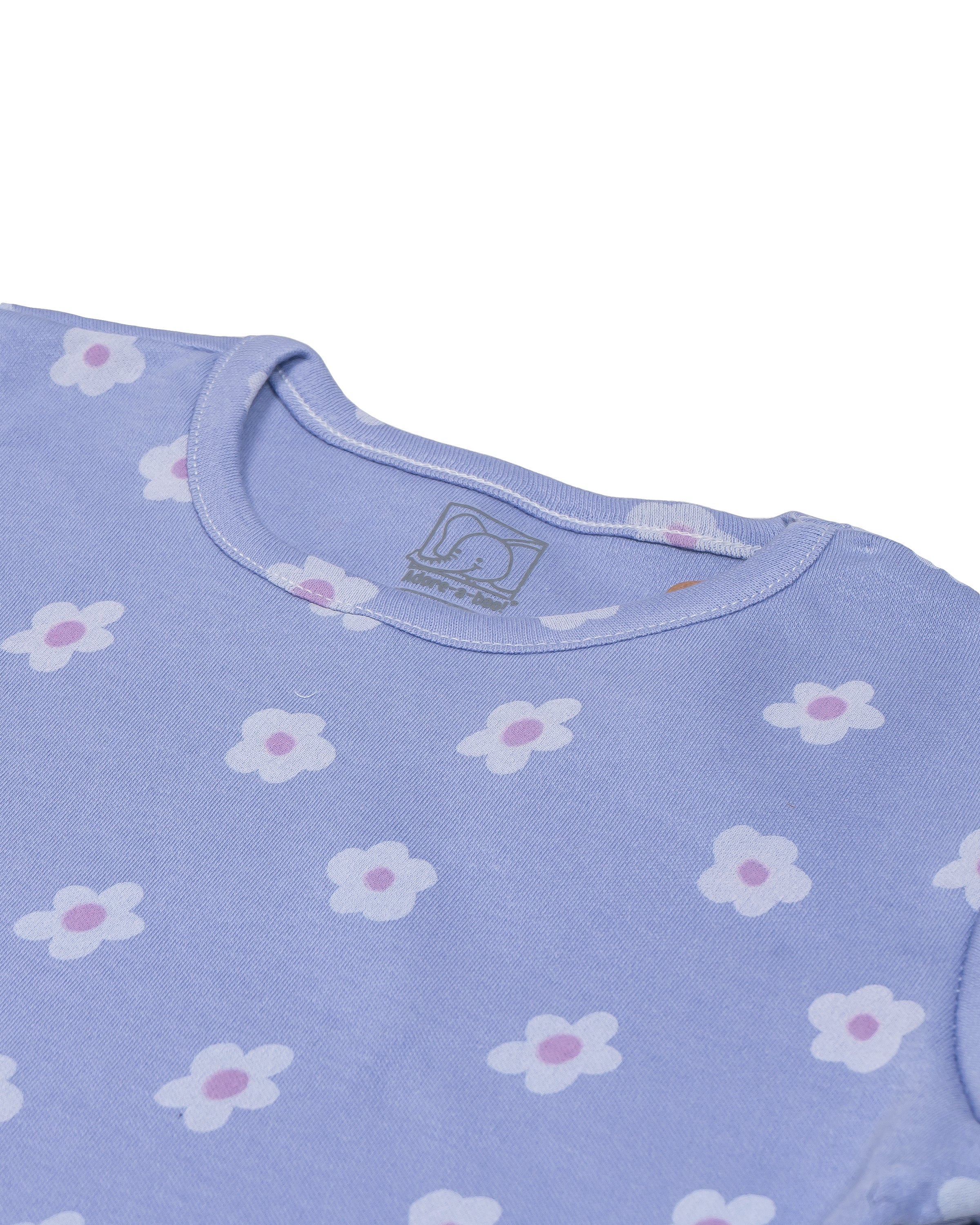 Purple Floral Printed Girls A-line Dress