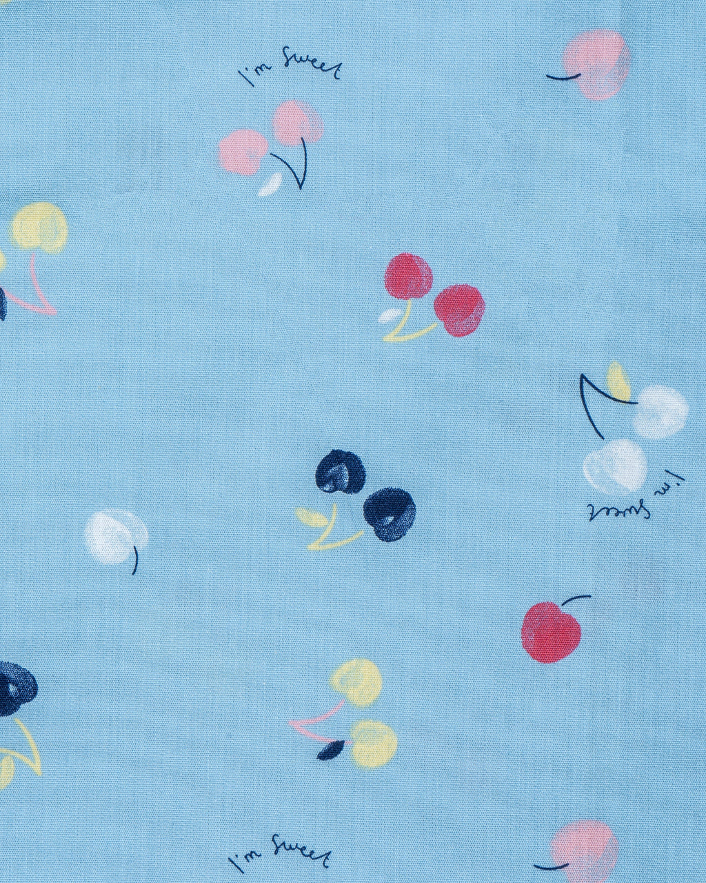 Colour Cherry Printed Blue Girls Cotton A-line Dress