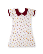 Cactus Printed Half White Girls Cotton A-line Dress