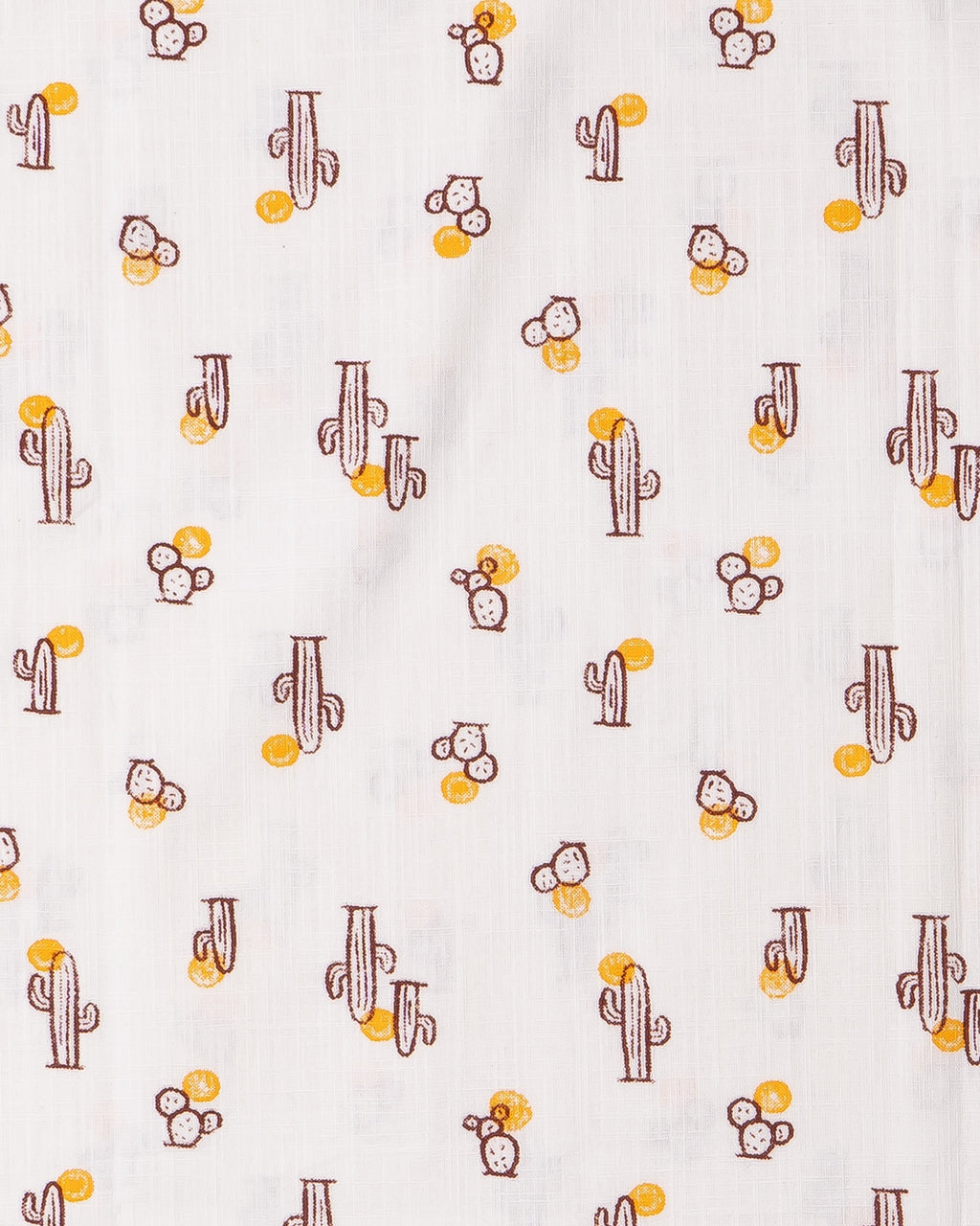 Cactus Printed Half White Girls Cotton A-line Dress
