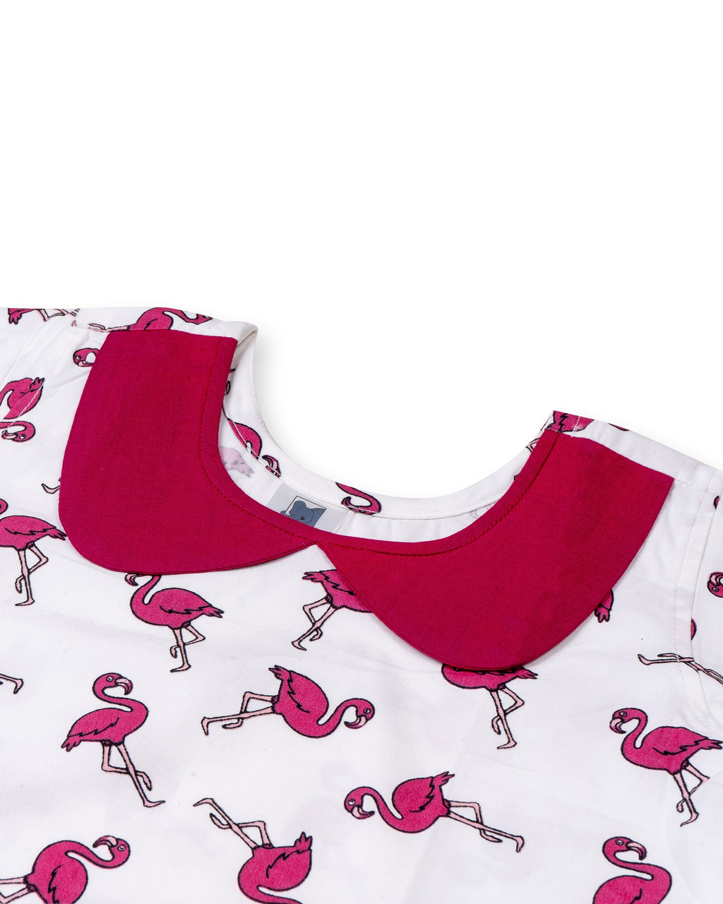 Flemingo Printed White Girls Cotton A-line Dress