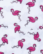 Flemingo Printed White Girls Cotton A-line Dress