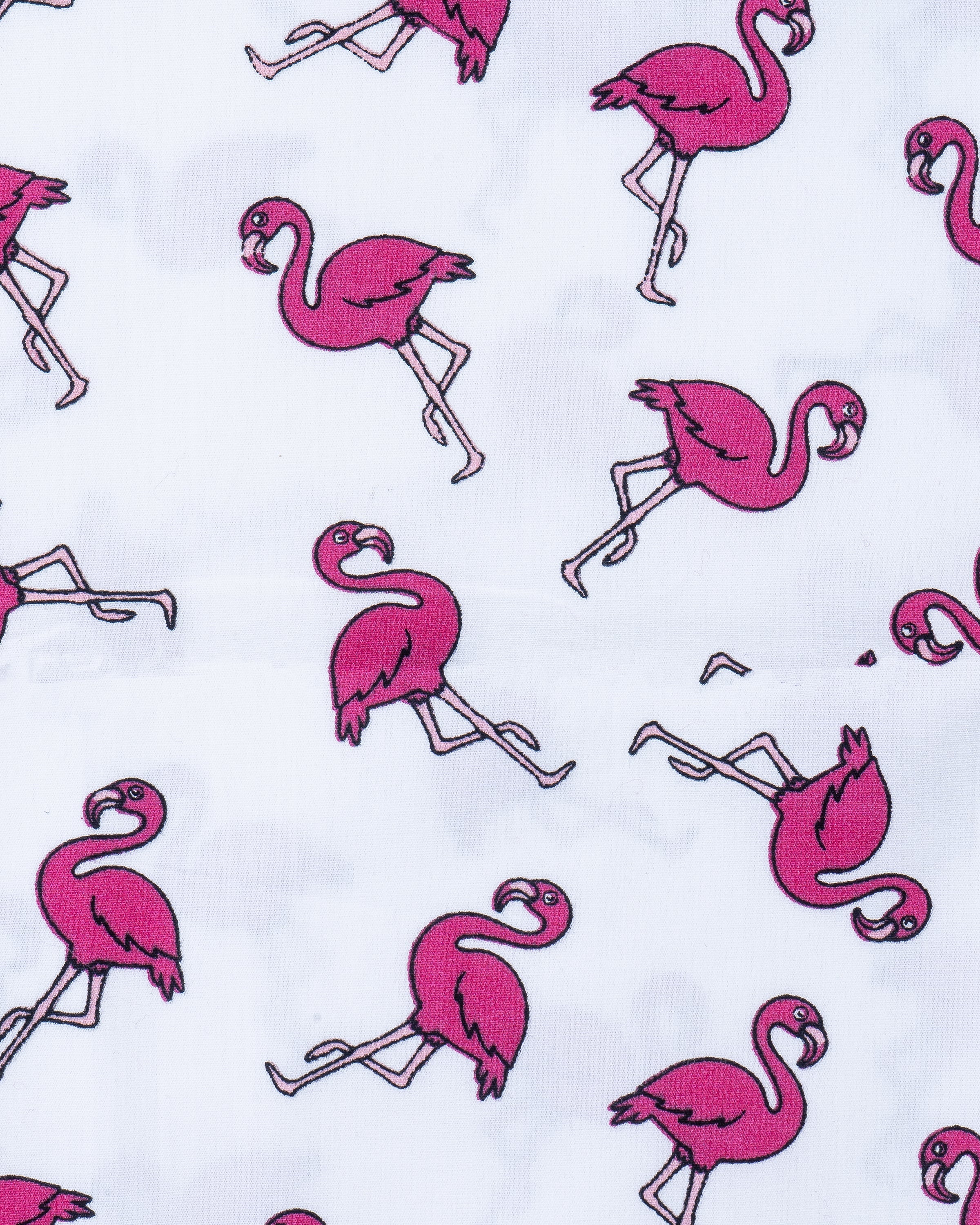 Flemingo Printed White Girls Cotton A-line Dress