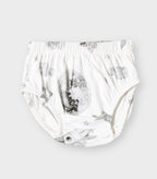Little Astronaut Printed White Girls Cotton Frock with Panty