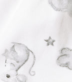 Little Astronaut Printed White Girls Cotton Frock with Panty