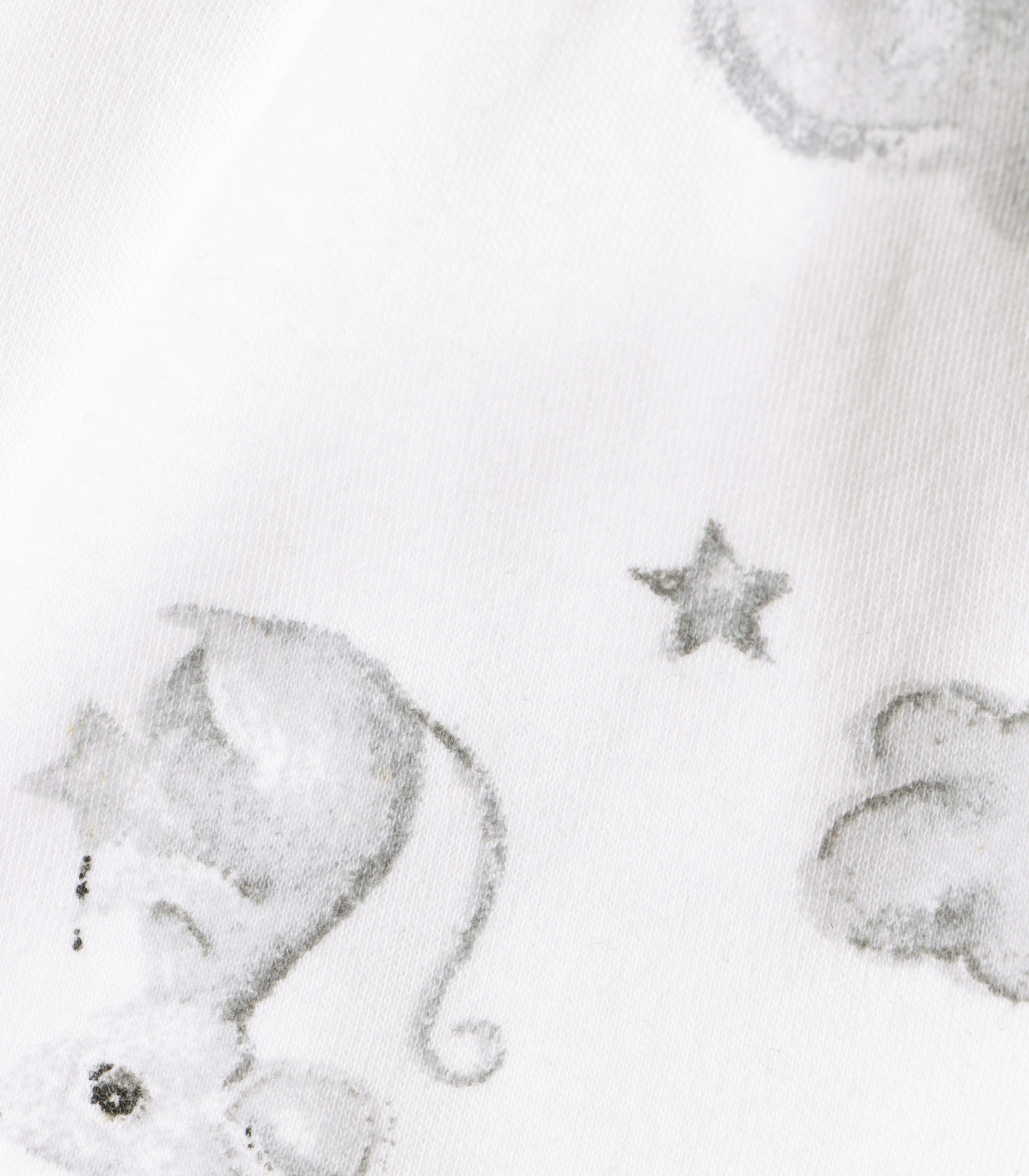 Little Astronaut Printed White Girls Cotton Frock with Panty