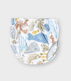 Ocean Buddies Printed White Girls Cotton Frock with Panty