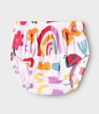 Color Bloom Printed Multicolor Girls Cotton Frock with Panty