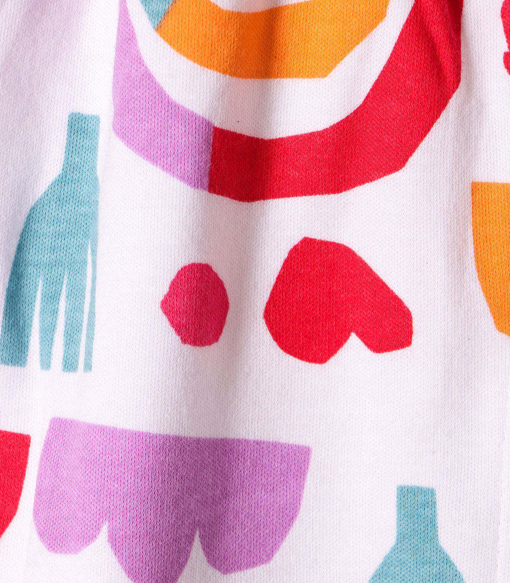 Color Bloom Printed Multicolor Girls Cotton Frock with Panty