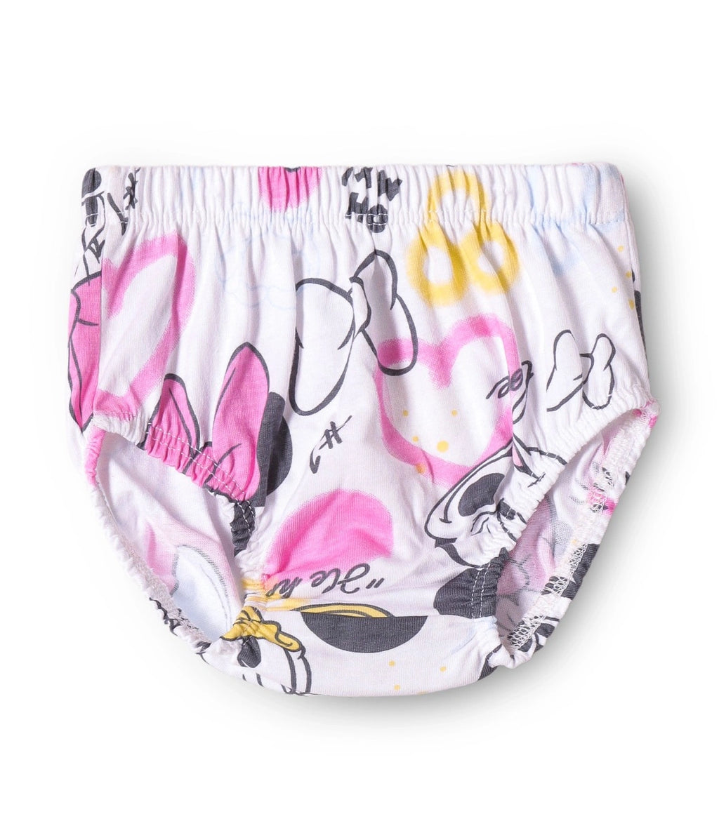 Minnie Love Printed Pink Girls Cotton Frock with Panty