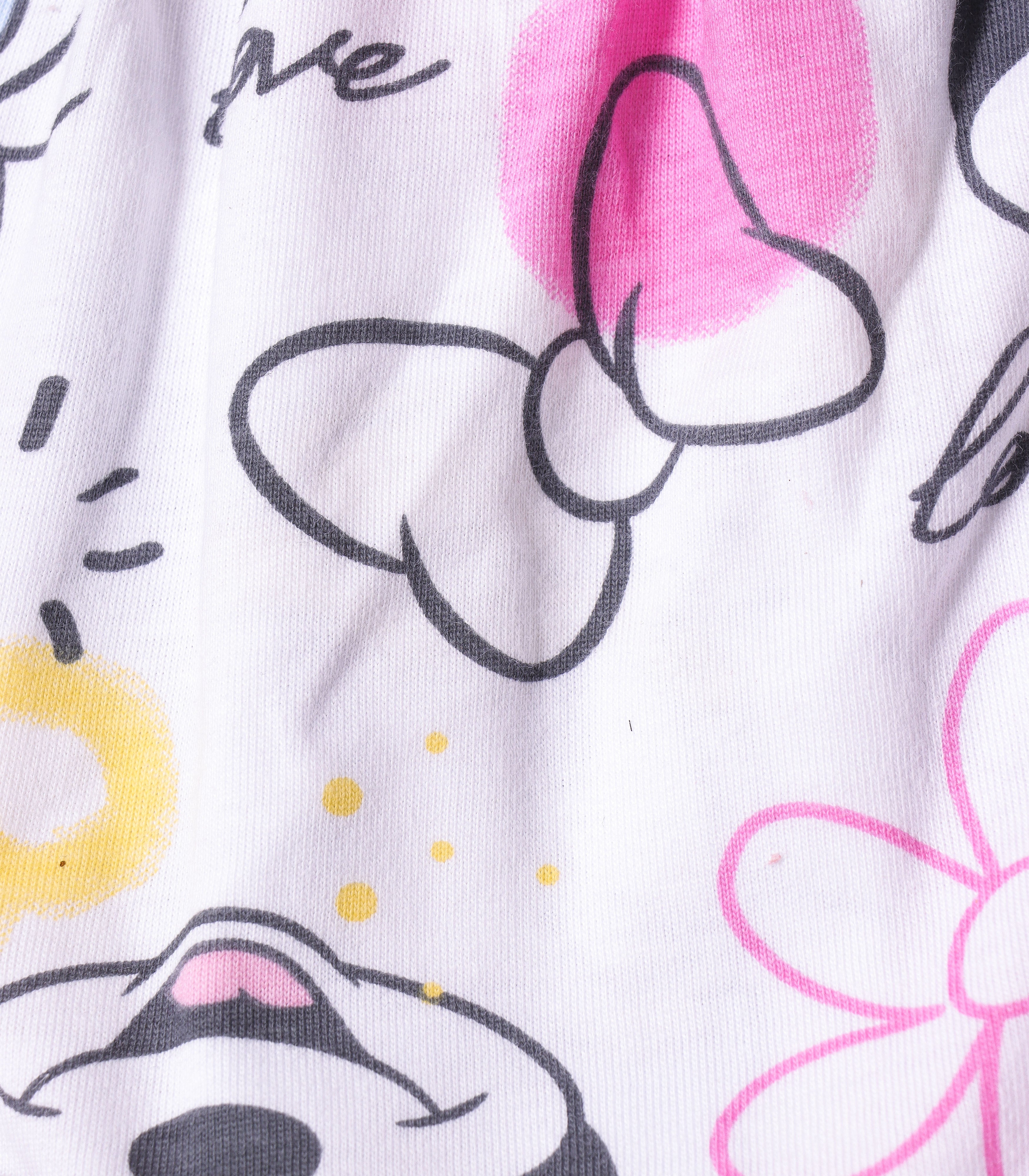 Minnie Love Printed Pink Girls Cotton Frock with Panty