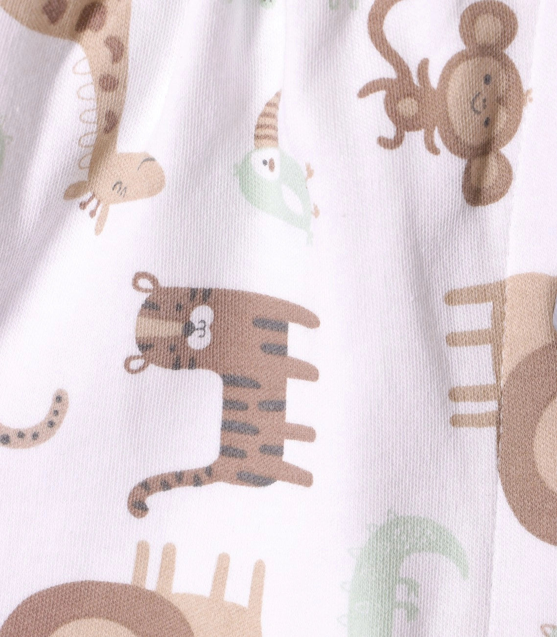 Safari Buddies Printed White Girls Cotton Frock with Panty