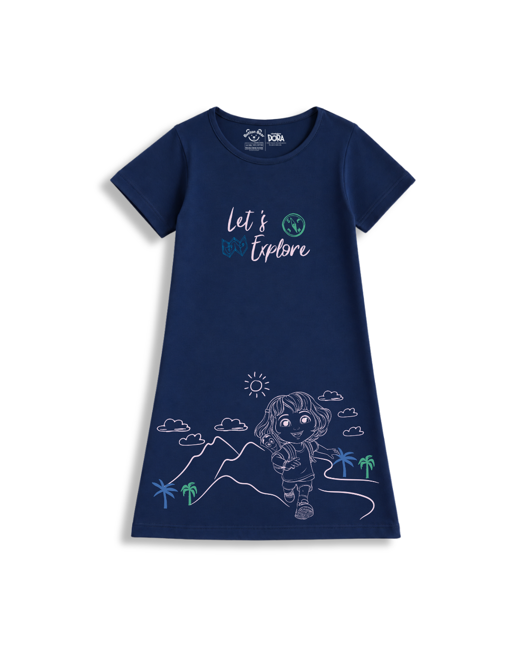 Let's Explore Girls A-Line Frock – Dora©