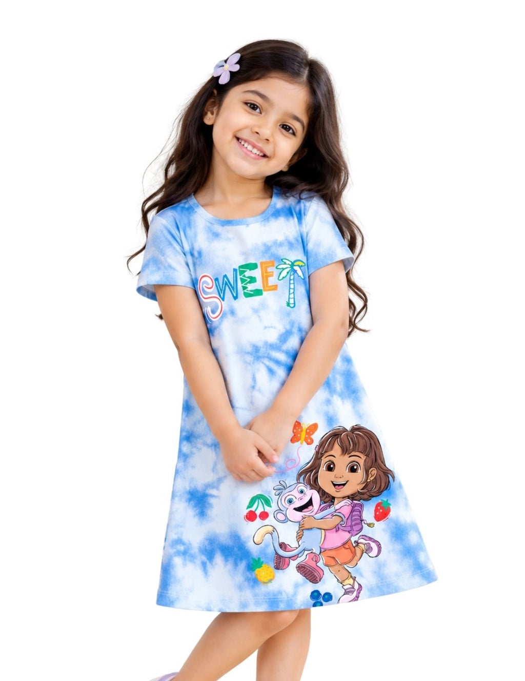 Dora & Boots Sweet Adventure Girls Tie & Dye A-Line Frock – Dora©