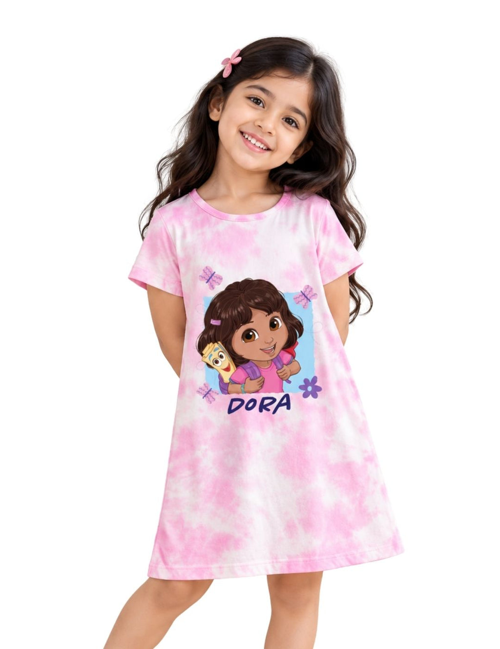 Dora Best Friend Girls Tie & Dye A-Line Frock – Dora©