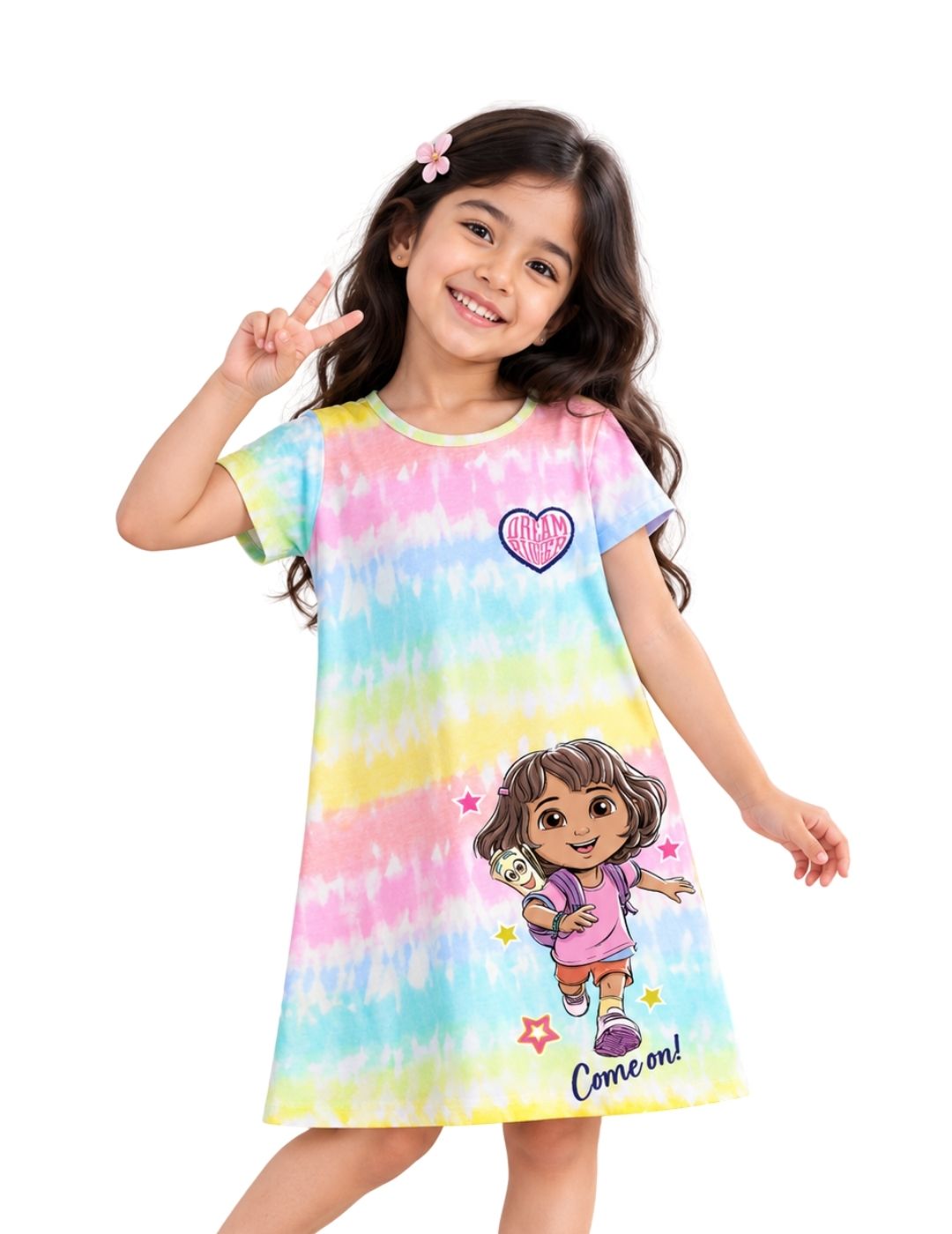 Dream Bigger Dora Explorer Girls Tie & Dye A-Line Frock – Dora©