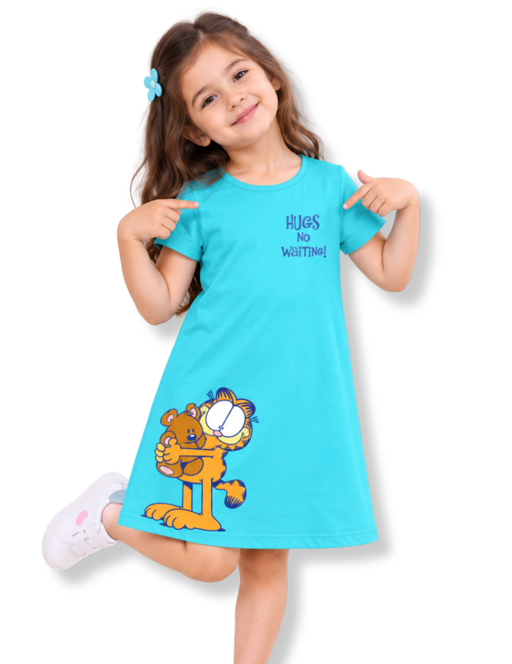 Hugs No Waiting! Girls A-Line Frock – Garfield©