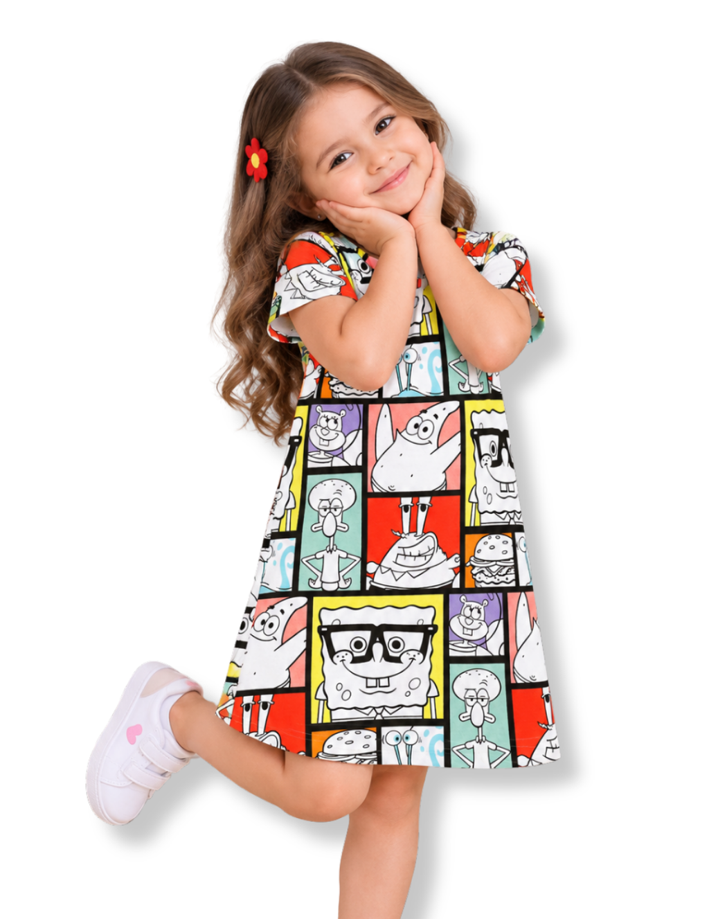 SpongeBob & Bikini Bottom Friends All-Over Print Girls A-Line Frock – SpongeBob©