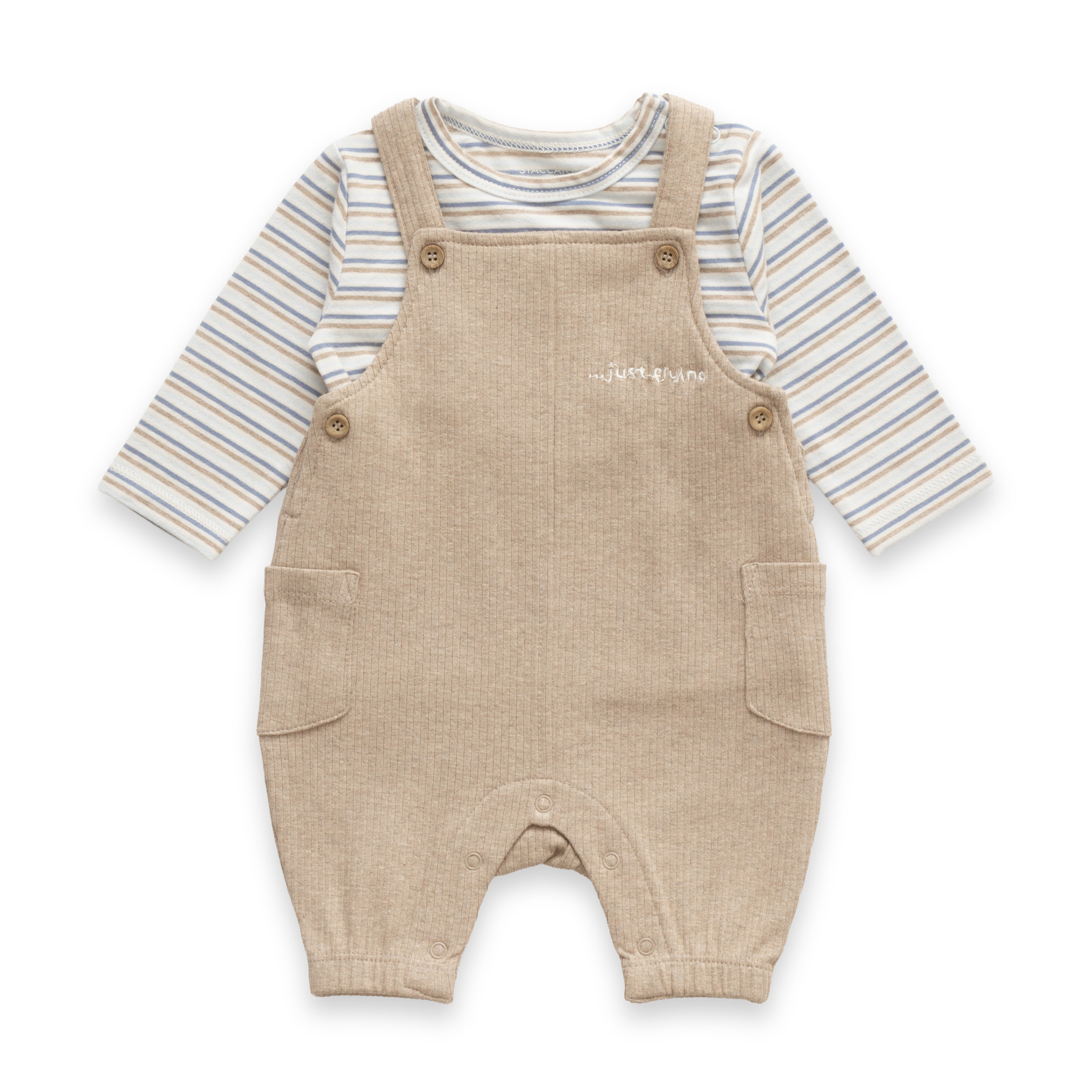 Gorgeous Halfwhite & Beige Theme Stripes & Aviation Designer Baby Layette Pack