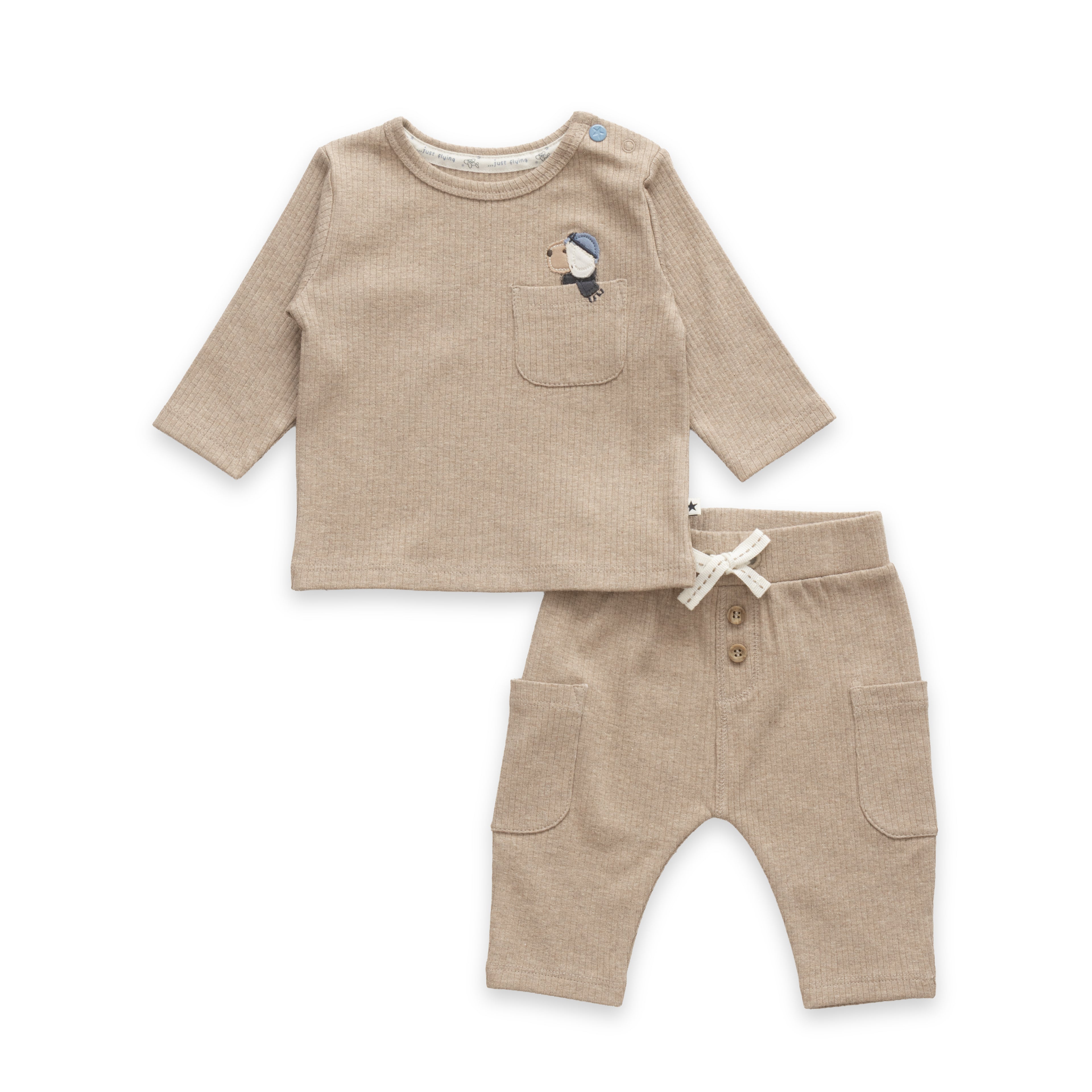 Gorgeous Halfwhite & Beige Theme Stripes & Aviation Designer Baby Layette Pack