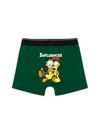 Green Garfield Smiling Pose Kids Trunks