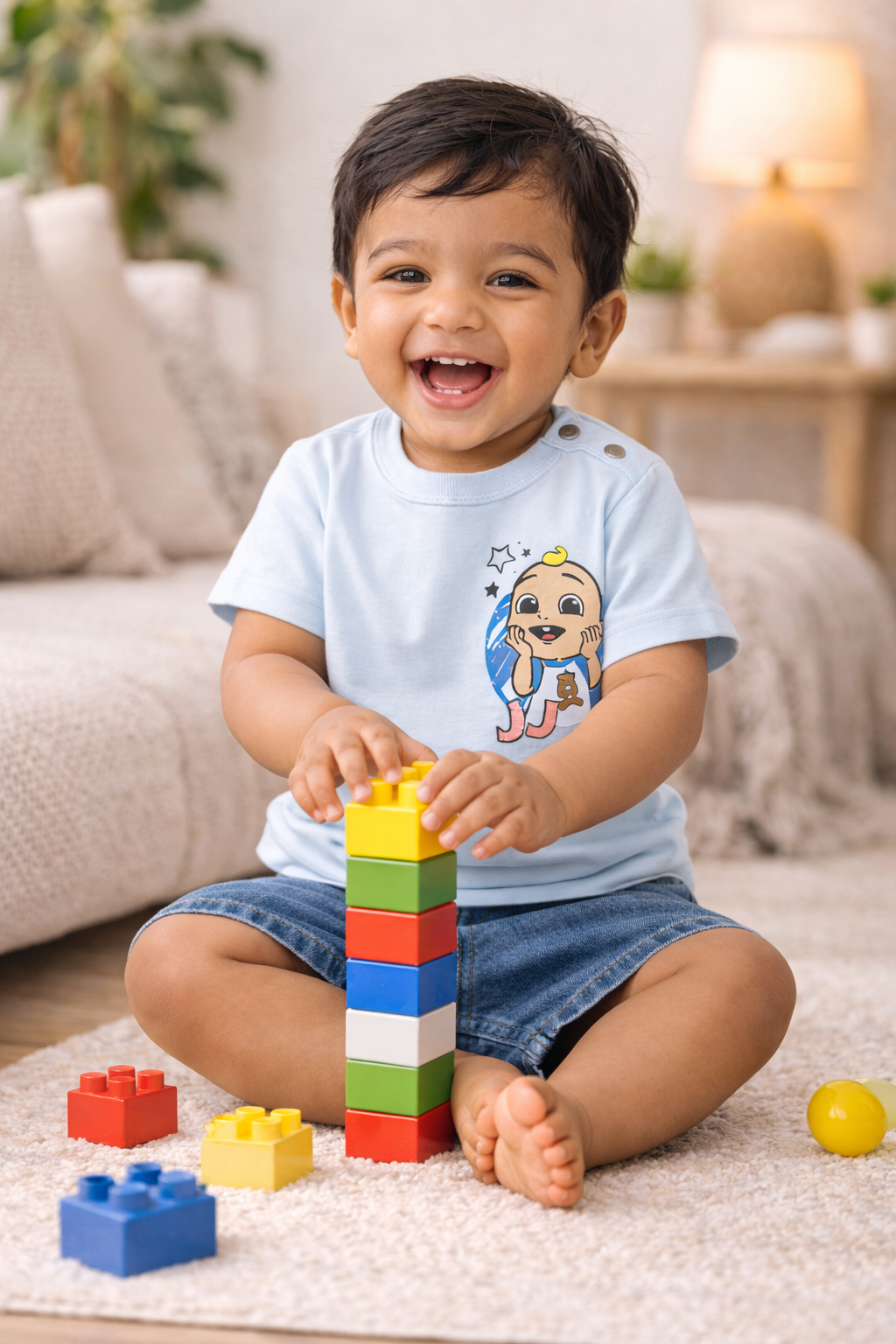 Cocomelon JJ Smiling Cartoon Baby T-Shirt