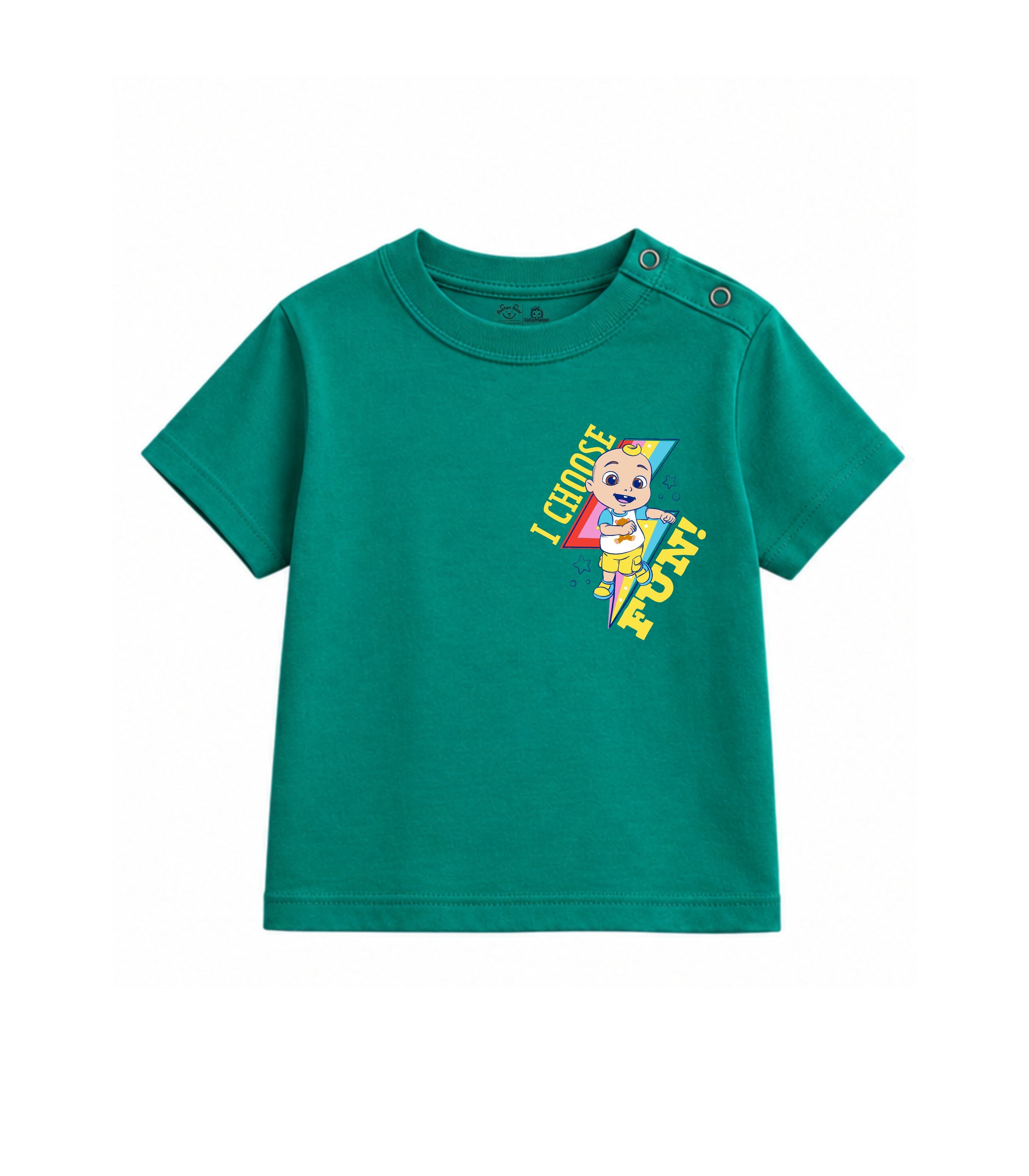 Teal Green Cocomelon I Choose Fun Baby T-Shirt