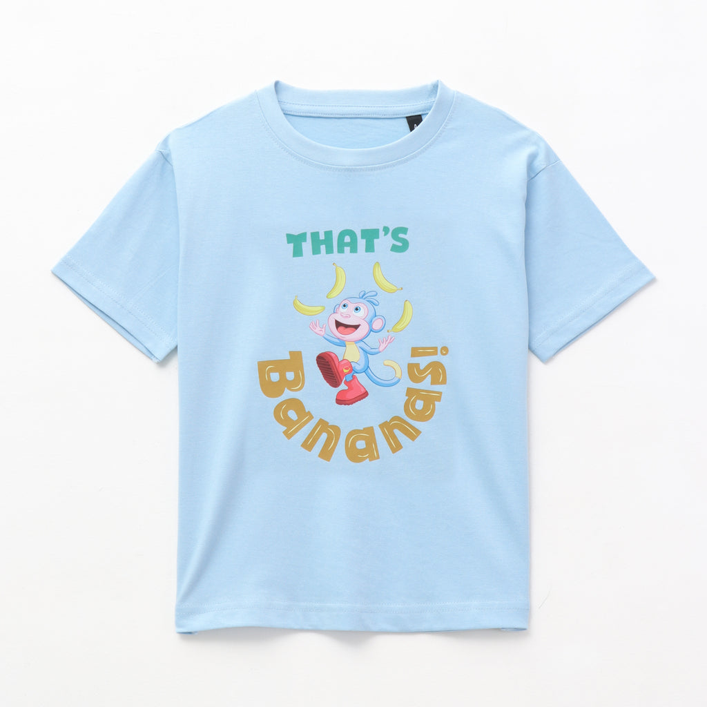 Boots Playing with Banana's Kids T-Shirt -  Dora