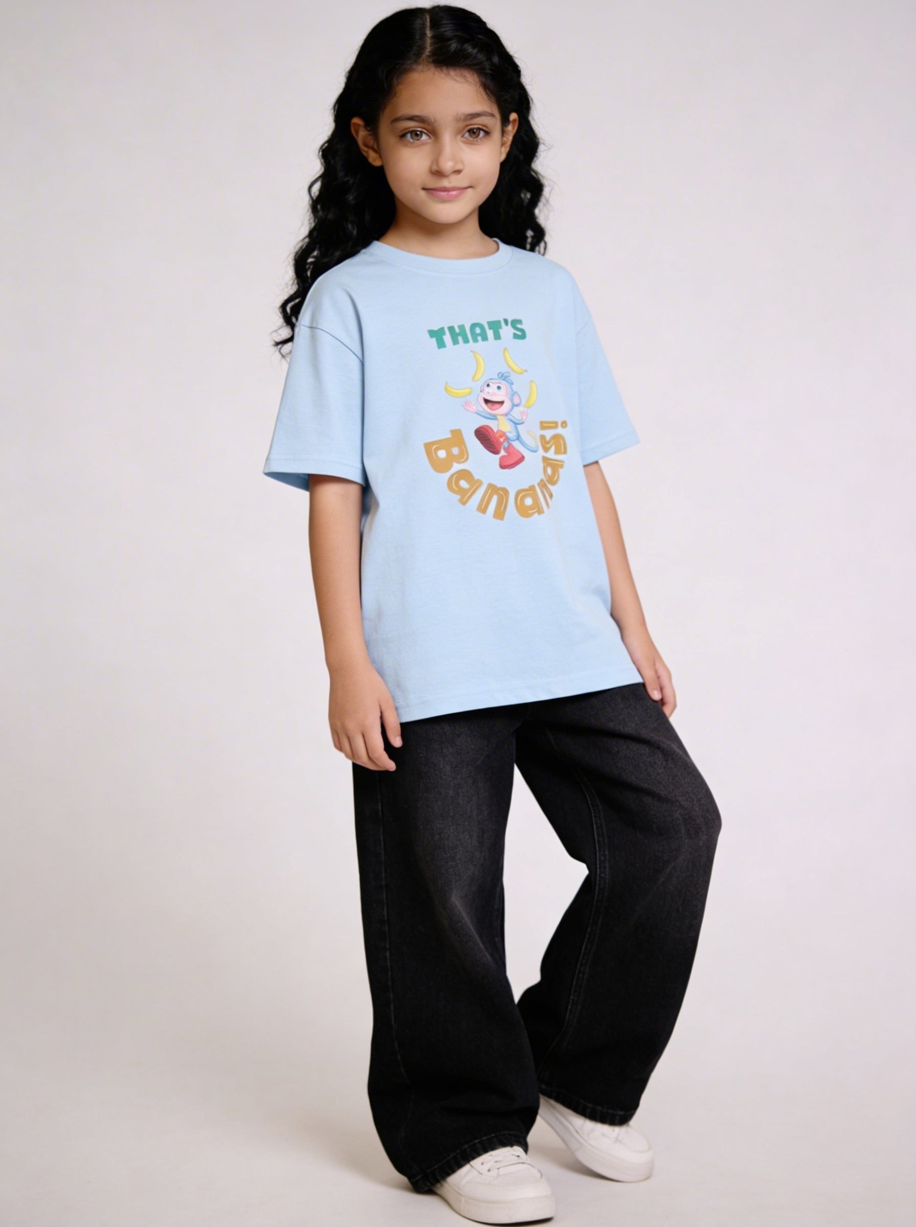 Boots Playing with Banana's Kids T-Shirt -  Dora