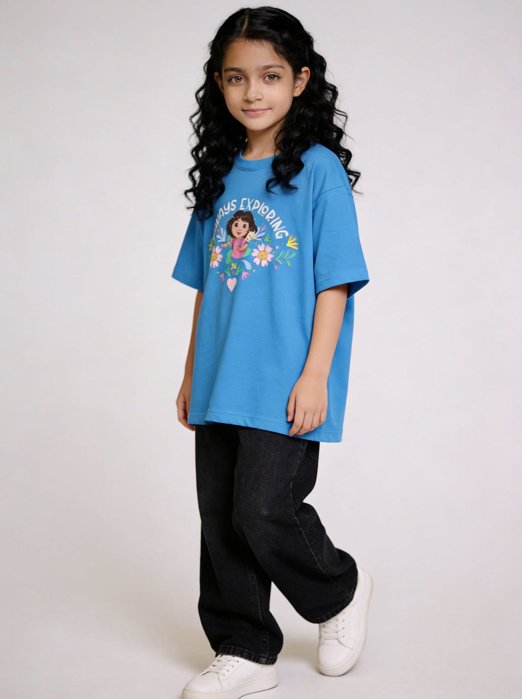Always Exploring Floral Graphic Kids T-Shirt – Dora