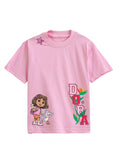 Pink Dora & Boots Explorer Adventure Graphic Kids T-Shirt