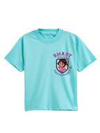 Aqua Blue Dora Smart Strong Unstoppable Graphic Kids T-Shirt