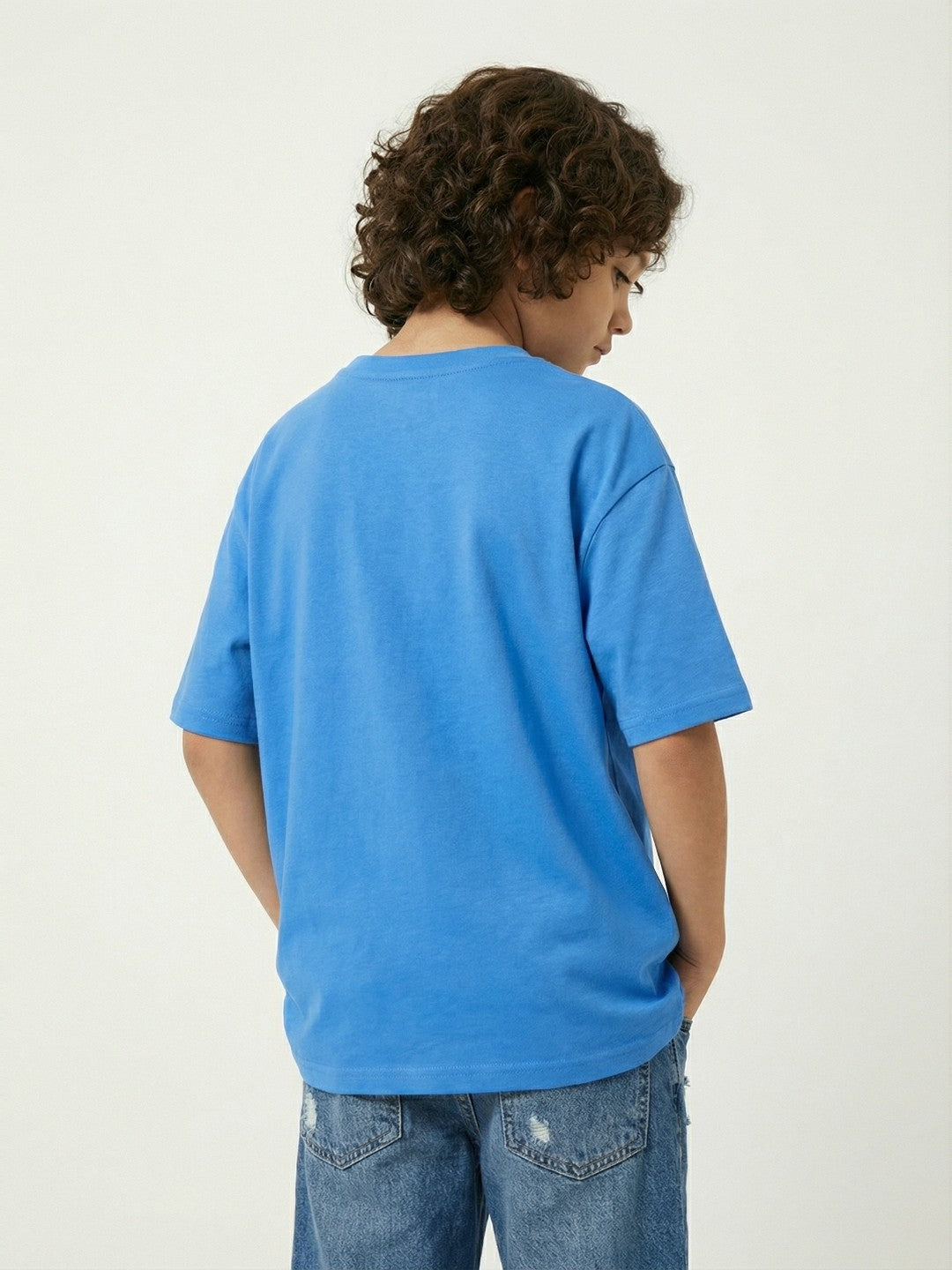 Garfield Lazy Mood Print Blue Kids  T-Shirt