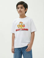 Garfield Easy Rider Graphic Print White Kids  T-Shirt