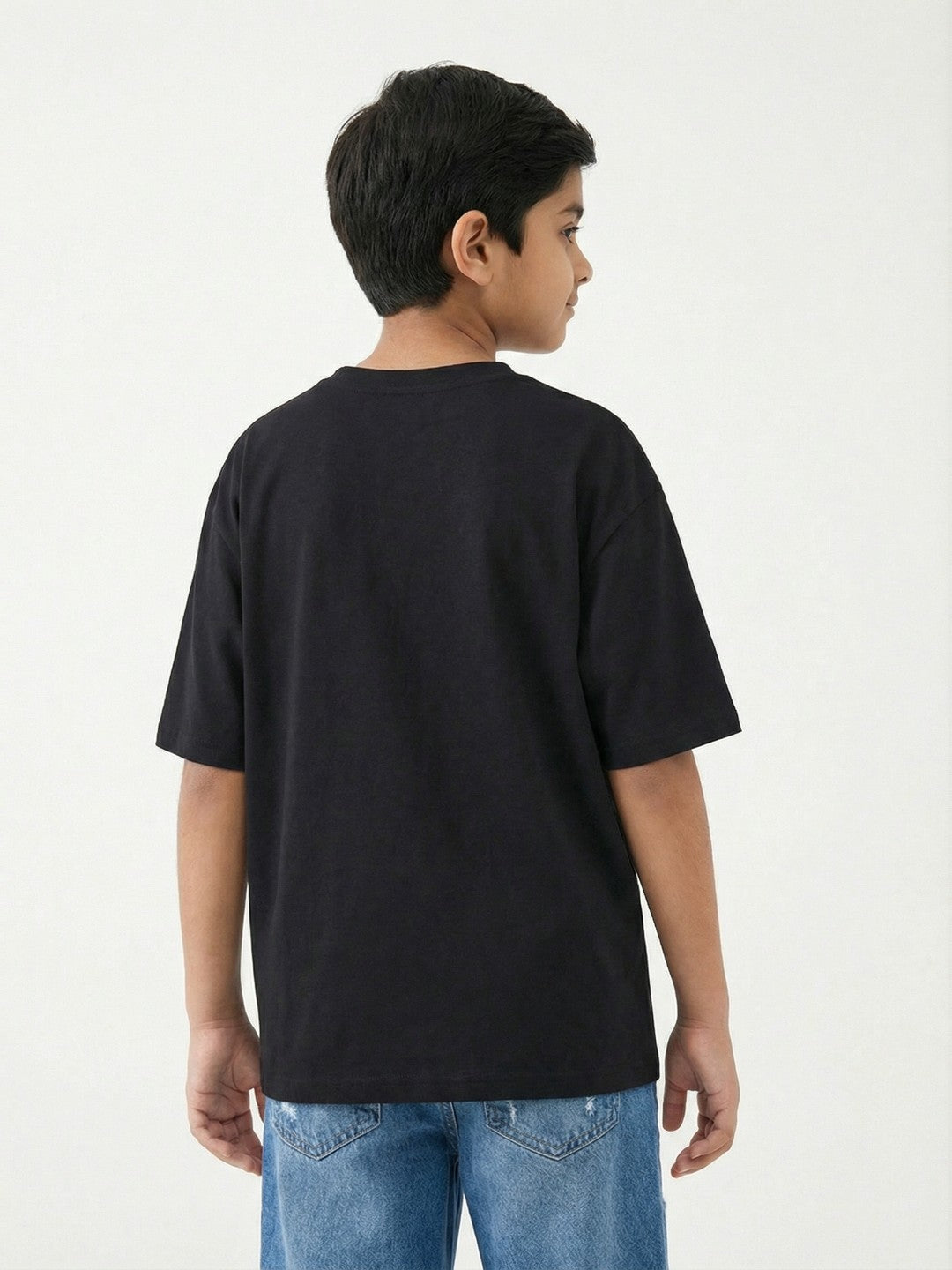 Garfield Graphic Accent Print Black Kids  T-Shirt